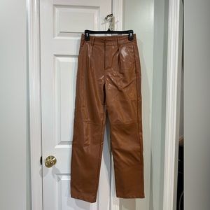 Emory Park Faux Leather Brown Pants. Size Small.!